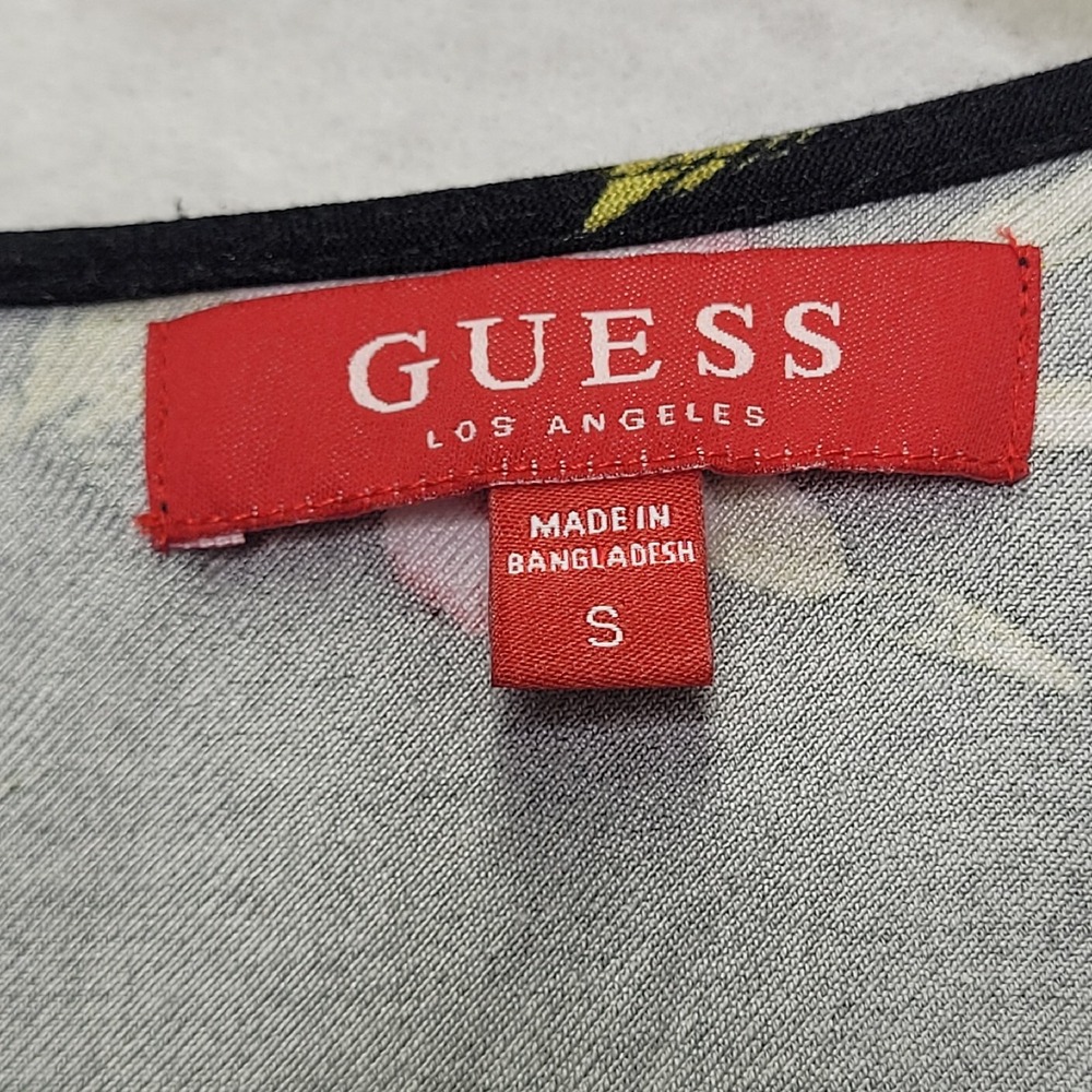 GUESS Los Angeles Womens Floral Dress Size S Casual Pockets Draw String Waist - Picture 6 of 8